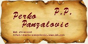 Perko Panzalović vizit kartica